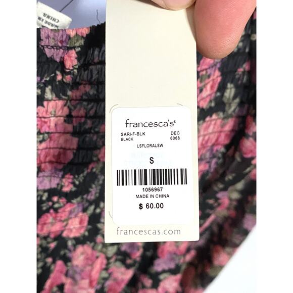 Francesca's Floral Sweetheart Tiered Dress S Cottagecore Milkmaid Romantic NWT - Picture 10 of 13